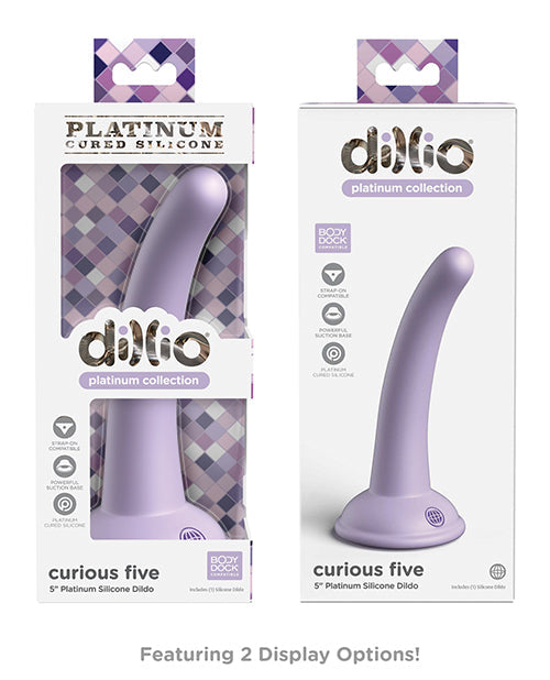5" Curious Five Silicone Dildo - Purple