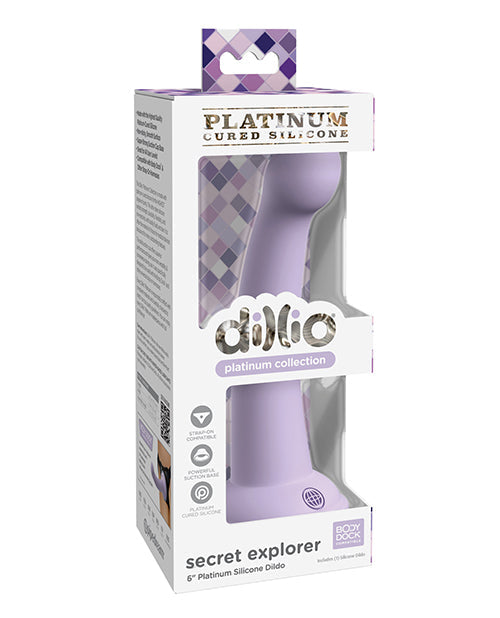 6" Secret Explorer Silicone Dildo - Purple