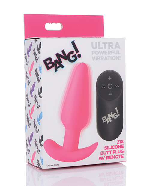 Bang! 21x Vibrating Silicone Butt Plug - Pink