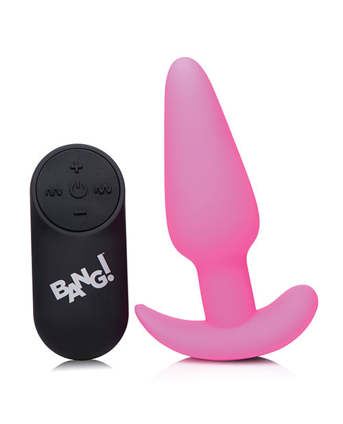 Bang! 21x Vibrating Silicone Butt Plug - Pink